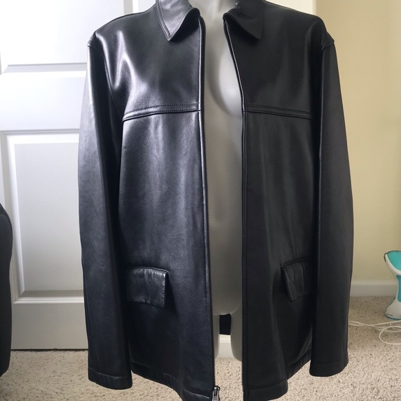 Vintage J Crew Leather Jacket Excellent Condition Large - Picture 15 of 16